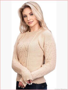 Handmade Alpaca Wool Pullover Crew Neck Long Sleeve Winter Sweater